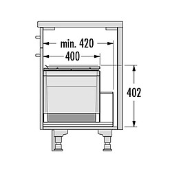 Poubelle encastrable 2 bacs pour meuble coulissant 60L (28+28) Hailo Triple XL