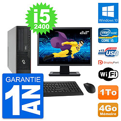 PC Fujitsu E910 DT Ecran 22" Intel i5-2400 RAM 4Go Disque 1To Windows 10 Wifi · Occasion 