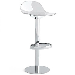 Inside 75 Tabouret pivotante 360 ACADEMY structure métal assise plastique transparent 