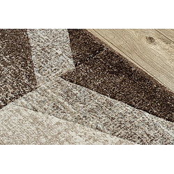 Avis RUGSX Tapis FEEL 5673 15044 CHEVRON marron foncé beige crème et gris 120x170 cm