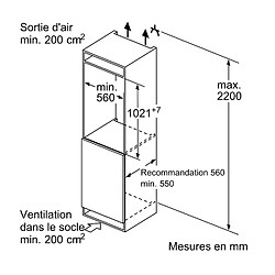 Acheter Réfrigérateur 1 porte intégrable à glissière 147l - KIL32NSE0 - BOSCH