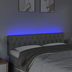 Avis Maison Chic Tête de lit scandinave à LED,meuble de chambre Gris clair 160x7x78/88 cm Tissu -MN66121