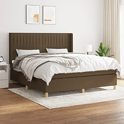 Maison Chic Structures de lit + matelas,Lit à sommier tapissier avec matelas Marron foncé 180x200 cm -MN83965