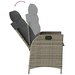 Avis vidaXL Ensemble à manger de jardin et coussins 7 pcs gris rotin