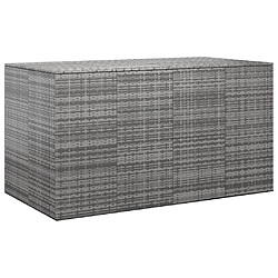 vidaXL Boîte à coussins de jardin Résine tressée 194x100x103 cm Gris