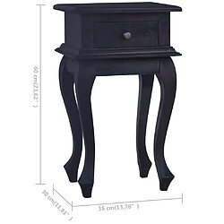 vidaXL Table de chevet Café noir clair 35x30x60cm Bois d'acajou massif pas cher