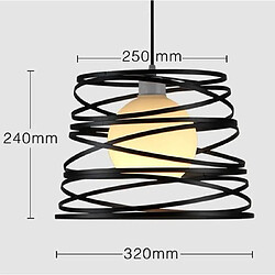 Acheter Stoex Blanc Lustre Suspension Industrielle Cage Fer forme Ressort 30CM Luminaire E27 pour Décor Restaurant Salle Chambre 1 PCS