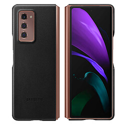 Coque Samsung Z Fold 2 Cuir Véritable Soft-touch Original Leather Cover Noir