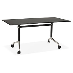 Alterego Bureau pliant 'FLEXO' noir sur roulettes - 160x80 cm