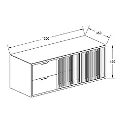 Vente-Unique Meuble sous vasque suspendu en teck - 120 cm - PARNU pas cher