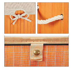 Acheter Helloshop26 Panier corbeille à linge rectangle avec sac coton 65,5 cm bambou orange 13_0001905_8