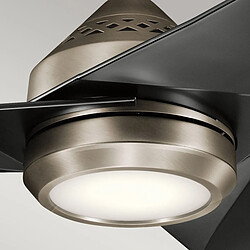 Acheter Elstead Lighting Ventilateur de plafond de 152 cm avec lumière LED à intensité variable 3000 K, étain antique, télécommande