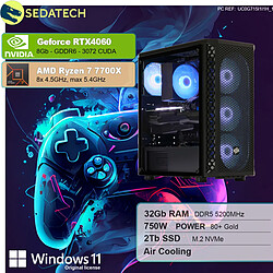 Sedatech PC Gamer • AMD Ryzen 7 7700X • RTX4060 • 32 Go DDR5 • 2To SSD M.2 • Windows 11