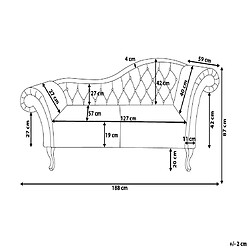 Beliani Chaise longue côté droit en velours beige LATTES