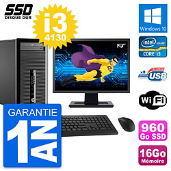 PC Tour HP 400 G1 Ecran 19" Intel i3-4130 RAM 16Go SSD 960Go Windows 10 Wifi - Occasion