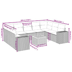 Avis vidaXL Salon de jardin 10 pcs avec coussins noir résine tressée