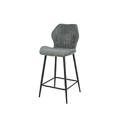 Acheter Lisa Design Dahi - lot de deux tabourets de bar - support lombaire - en tissu bouclette gris