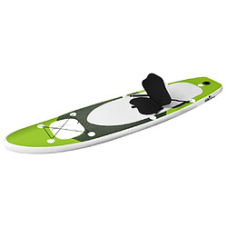 vidaXL Ensemble de planche SUP gonflable vert 300x76x10 cm