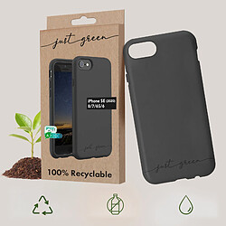 Avis Coque iPhone 6, 6S, 7, 8, SE 2020, SE 2022 Recyclable Just Green Noir