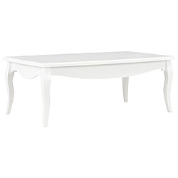 vidaXL Table basse Blanc 110x60x40 cm Bois de pin massif 