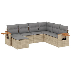 vidaXL Salon de jardin avec coussins 7 pcs beige résine tressée