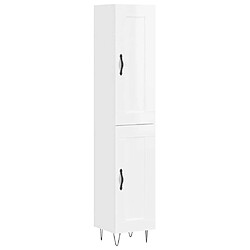 Maison Chic Buffet,Meuble de Rangement,commode pour salon,Cuisine Blanc brillant 34,5x34x180 cm Bois d'ingénierie -MN66984