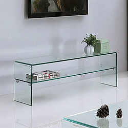 Avis Vente-Unique Ensemble Table basse + Meuble TV - Verre trempé - Séjour design STILEOS