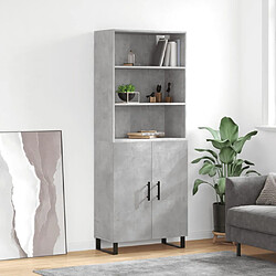 vidaXL Buffet haut Gris béton 69,5x34x180 cm Bois d'ingénierie