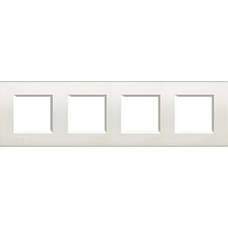 Ledkia Platine Carée 4x2 Modules BTicino Living Light LNA4802M4BI Blanc