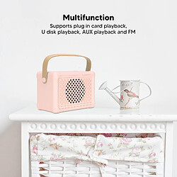 Avis ComfortXL Enceinte bluetooth rétro hifi, basse puissante, faible consommation d'énergie, transmission rapide, enceinte vintage sans fil rose