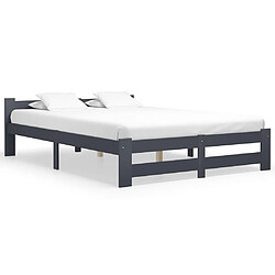 vidaXL Cadre de lit sans matelas gris foncé pin massif 120x200 cm 