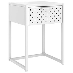 Maison Chic Table de chevet,Table de nuit,Table d'appoint pour salon Blanc 38x35x54 cm Acier -MN24030