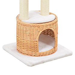 Arbre à chat,niche pour chat avec griffoir en sisal Naturel Bois de saule -MN27207 pas cher