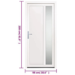 vidaXL Porte d'entrée Blanc 98x208 cm PVC pas cher