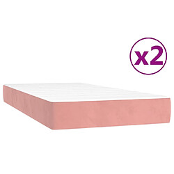 Maison Chic Lit Adulte - Lit simple Lit à sommier tapissier avec matelas moelleux - Meuble de Chambre - Rose 200x200 cm Velours -MN72606 pas cher