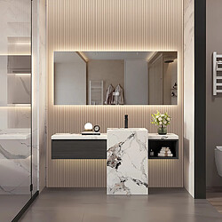 RAVAS Miroir de salle-de-bain - 60x140cm - Anti-buée- 3 Mode de Lumières Dimmable 