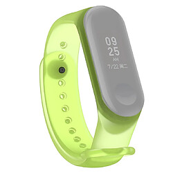 Wewoo Bracelet pour montre connectée Bande de en silicone coloré translucide Xiaomi Mi Band 3 & 4 Vert 