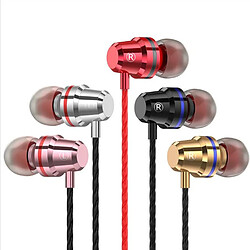 GUPBOO Écouteurs de type C Écouteurs intra-auriculaires dynamiques Écouteurs de basse Casque de jeu de sport en métal avec micro Musique filaire