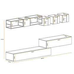 Avis Paris Prix Ensemble Meuble TV Design Switch III 280cm Blanc & Noir