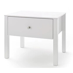 Pegane Table de chevet / table de nuit coloris blanc brillant - Longueur 50 x Hauteur 40 x Profondeur 40 cm