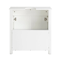 SoBuy BZR101-W Meuble sous Lavabo de Salle de Bain, Meuble sous Évier, Meuble de Rangement Salle de Bain, Meuble Évier de Cuisine avec 2 Portes 