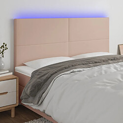 Maison Chic Tête de lit scandinave à LED,meuble de chambre Cappuccino 180x5x118/128 cm Similicuir -MN37712