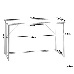 Beliani Bureau 120 x 55 cm bois foncé PEMBRO