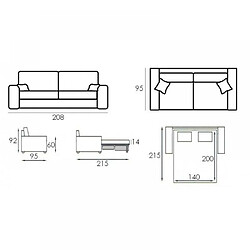 Inside 75 LE DIVA canapé EASY OUVERTURE EXPRESS 140*200 cm microfibre noire pas cher