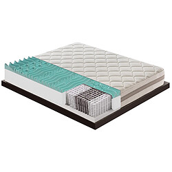 Materassi&Doghe Matelas 90x200 à ressorts ensachés - mémoire de forme - avec 9 zones différentes