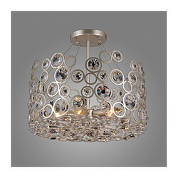 Luminaire Center Suspension en cristal Nardo Champagne argent en cristal