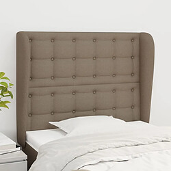 Maison Chic Tête de lit scandinave avec oreilles,meuble de chambre Taupe 83x23x118/128 cm Tissu -MN12275