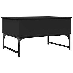 ComfortXL Table Basse Noir 70x50x40 Cm Bois D'ingénierie Et Métal