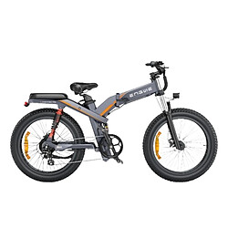 ENGWE X24 Vélo électrique pliable, triple suspension, Dual Batterie 19,2 Ah + 10 Ah, Gris