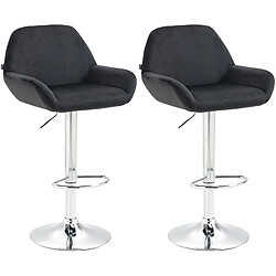 Non Lot de 2 tabourets de bar Braga velours chrome